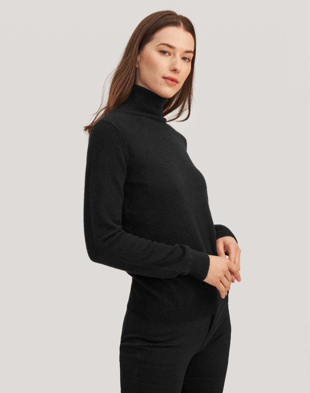 Seamless Silk-Cashmere Blend Turtleneck Sweater