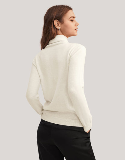 Seamless Silk-Cashmere Blend Turtleneck Sweater