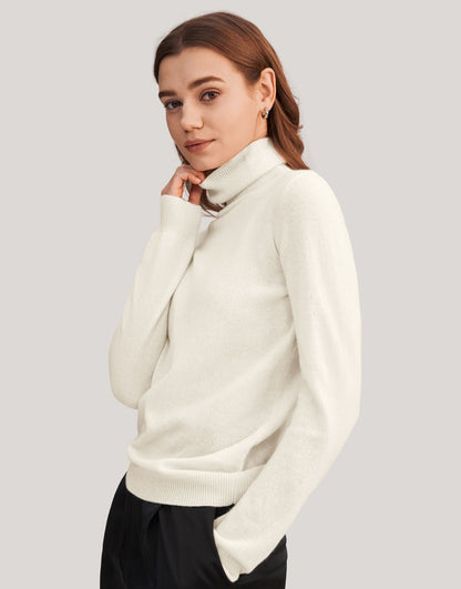 Seamless Silk-Cashmere Blend Turtleneck Sweater