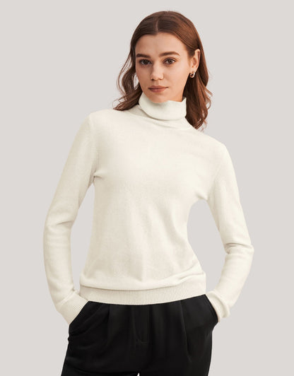 Seamless Silk-Cashmere Blend Turtleneck Sweater