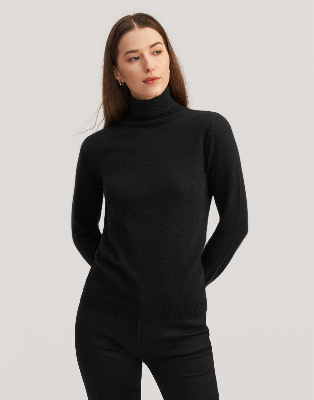 Seamless Silk-Cashmere Blend Turtleneck Sweater